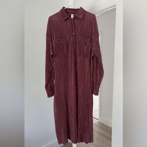 ALO Yoga Deep Burgundy Long Sleeve Dress